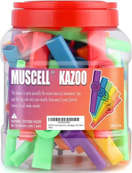 MUSCELL 36PCS Plastic Kazoo Bulk - Multi Colors, Party Favors, Operation Christmas Child Bulk Items, Kazoos Musical Instruments for Music Classroom and Events