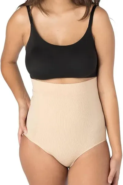 UpSpring High Waisted Postpartum Underwear Tummy Control Shapewear Briefs for Women, Black/Nude, Small-XXLarge