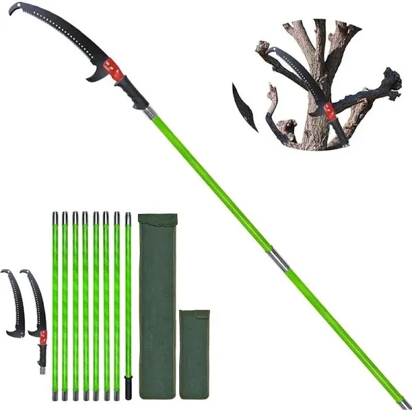 Sturdy Pole Saws for Tree Trimming 27 Feet, Long Tree Pruner with Hand Saw an...