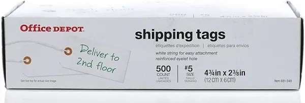 Office Depot Shipping Tags Size #5 Pack of 500