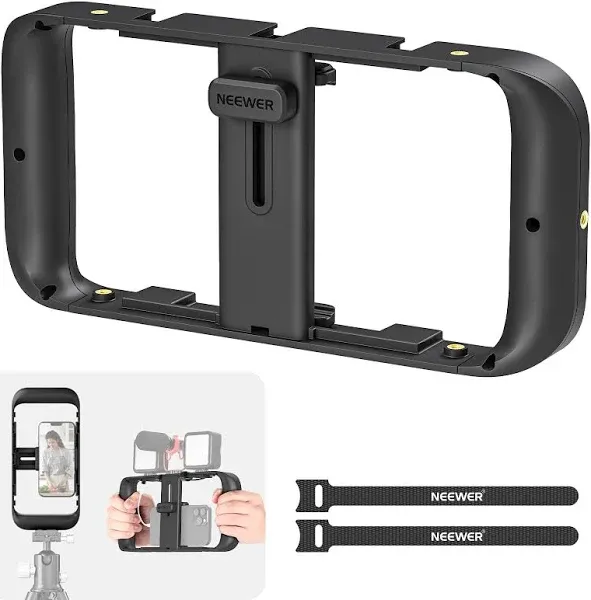 Neewer A104 Smartphone Video Rig, Phone Video Stabilizer Grip Vlogging Cage