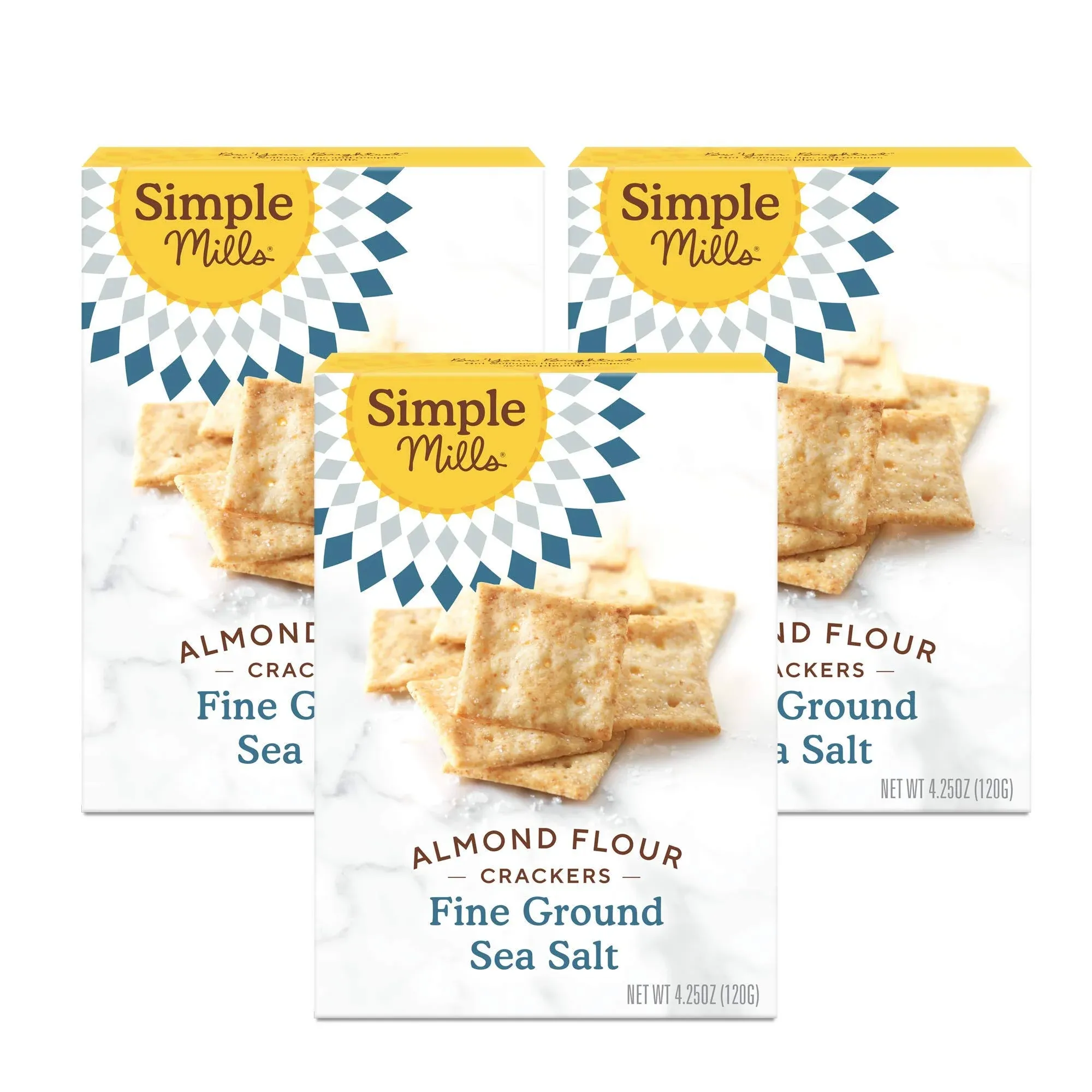 Almond Flour Crackers, Fine Ground Sea Salt - Gluten Free, Vegan, Healthy Sna...