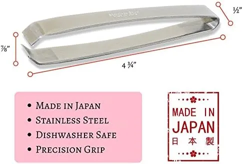 MADE IN JAPAN Fish Bone Tweezers by RCI GLOBAL - Non-Slip, Precision Grip - Debone Salmon, Bass, Catfish - Stainless Steel Handmade Japanese Craftsmanship (4 3/4")