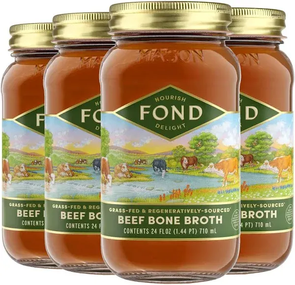 FOND Grassfed Regenerative Beef Bone Broth 4-Pack