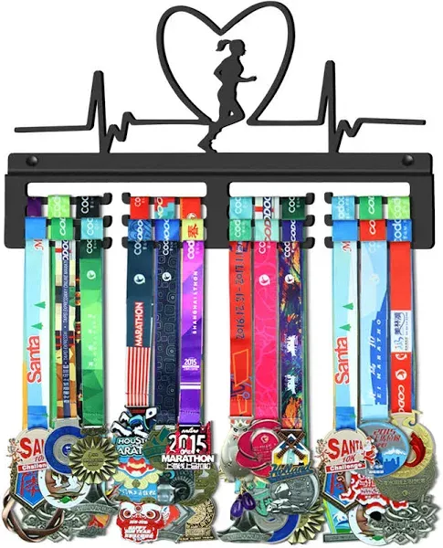 Medal Hanger for Women&#039;s Running,Marath<wbr/>on Medals Display Rack,Black Sturdy St...