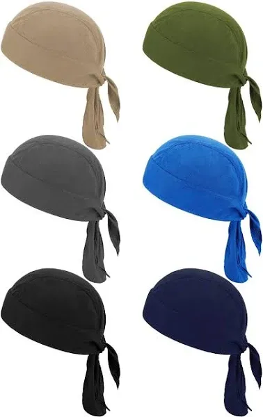 6 Pieces Sweat Wicking Beanie Cap Helmet as pictures shown, Classic Colors 