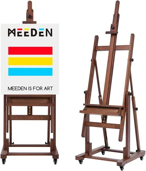 MEEDEN Extra Large Heavy Duty Artist Easel Stand-Walnut- W11