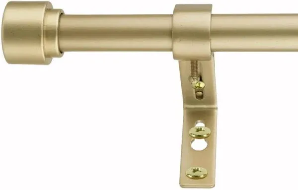 Decopolitan 3/4" Knob Curtain Rod, 72 to 144 Inches, Antique Brass