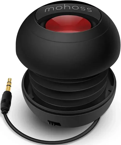 Mini Bass Speaker, mohoss Portable Plug in Speaker with 3.5mm Aux Audio Input, Rechargeable External Hamburger Speaker for iPhone Android Smartphones Laptop Tablet iPod MP3