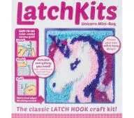 LatchKits Unicorn Mini Rug Wall Art Girl&#039;s Latch Hook Kit by Kahootz 12&#034; x 11&#034; 