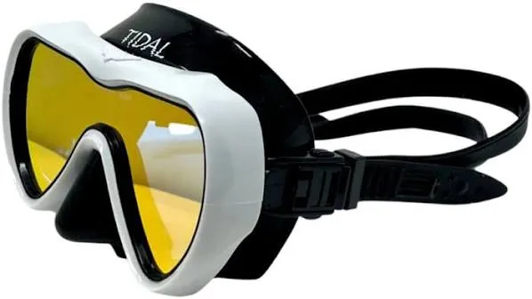 Tidal Mask - Advanced Anti Fog Diving Mask for Scuba Diving, Snorkeling, Free Diving and Swimming. Wide-Angle Tempered Glass Lens. Best Anti-Fog Diving mask for Adults.