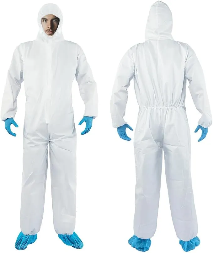 YIBER Hazmat Suit Disposable Coverall Full Body Painters Suit in 7 Sizes with Multiple Specifications