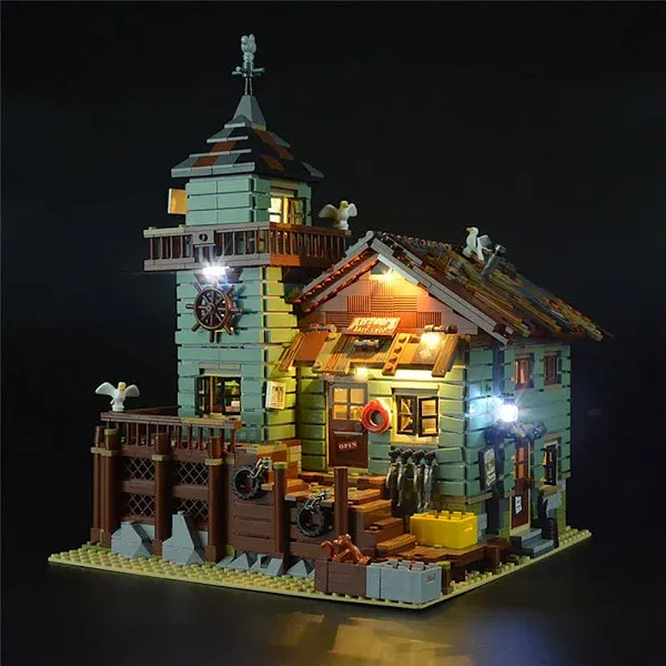 GEAMENT Bricks Light Set for Ideas Old Fishing Store Building Blocks Model Compatible with Lego 21310