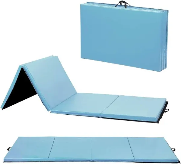 BestMassage Gymnastics Tumbling Mat 4'x8'x2"/4'x6'x2"/4'x10'x2"/2'x6'x1.6" Gym Mat Fold Tumbling Mat Portable Gymnastics Mat Thick Yoga Exercise Mat With Carrying Handles for Gymnastics Yoga Pilates