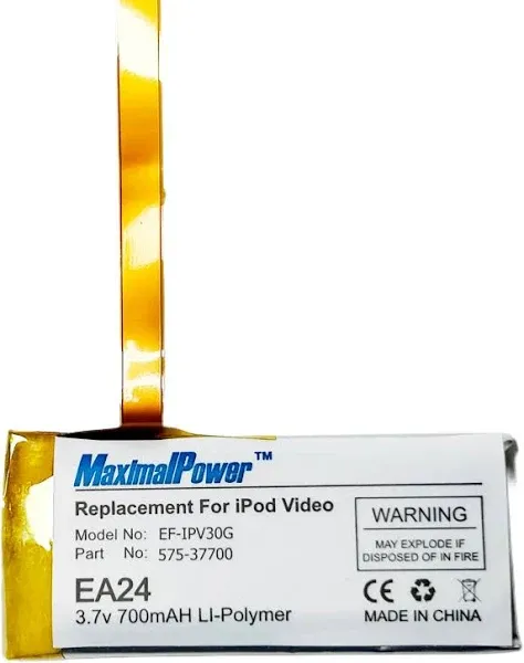 MaximalPower™ Replacement Battery for Apple iPod Video/Classic 30GB