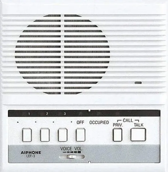 Aiphone LEF-3C Open Voice Selective Call Master Intercom with All-Call Button; Semi-Flush Mount; Accepts Up to Three Connecting Door, Sub-Master, or Master Intercoms