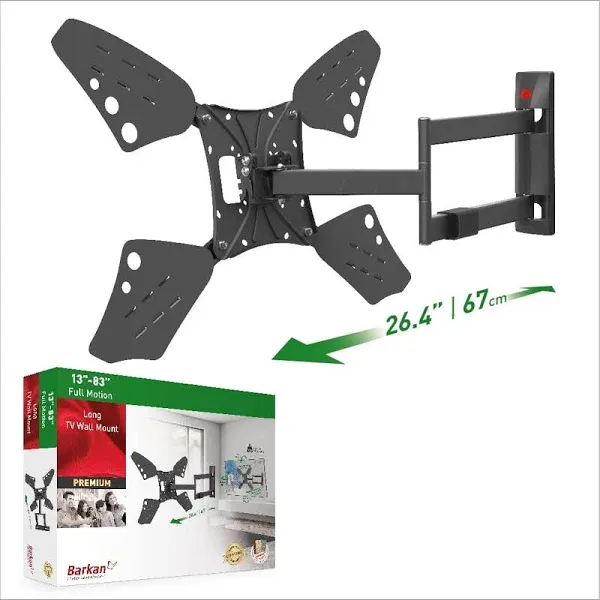 Barkan Mounts 13 83 in. Long Full Motion TV Wall Mount