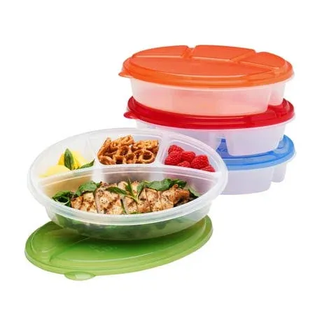 Bentgo EasyLunchboxes 4-Compartment Oval Lunch Boxes