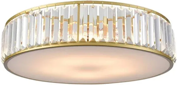 Gold Flush Mount Ceiling Light Crystal Ceiling Light FixturesModern 4-Light...