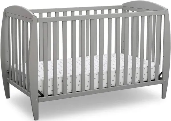 Delta Children Taylor 4-in-1 Convertible Baby Crib, Easy to Assemble, Sustainable New Zealand Wood, Grey