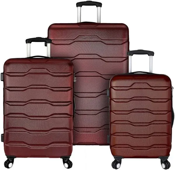 Traveler's Choice Omni Plastic 3-Piece Luggage Set, Brown (EL09075R)