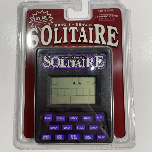 Solitaire Handheld Game Draw 1 Draw 3 Classic Game Collection New Sealed 77703