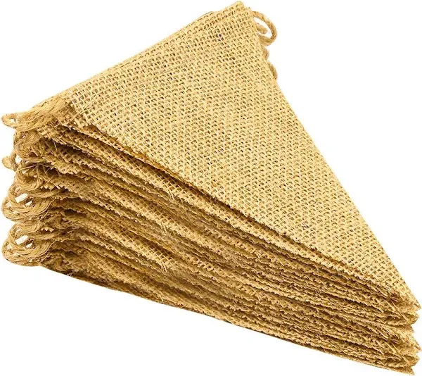 LEOBRO 48 Pcs Burlap Banner, 36Ft Triangle Flag, DIY Decoration for Holidays, Wedding, Camping, Party, New Year Decorations, Merry Christmas Banner, Indoor Christmas Decoration