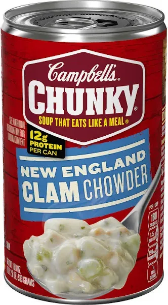 Campbell’s Chunky Soup, New England Clam Chowder, 16.3 Oz Can (Case of 8)