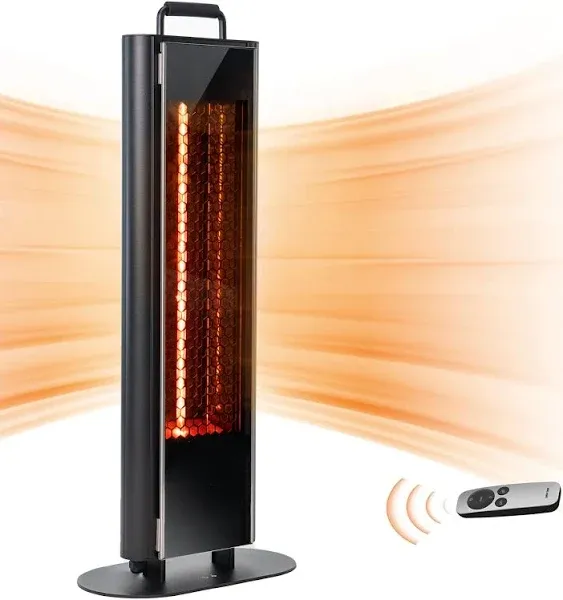 EAST OAK 1500W Patio Heater Portable Electric3 Heating Levels UTH22002 - BLACK