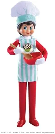 The Elf on the Shelf MagiFreez Christmas Chef Set for Your Scout Elf - Includes Magical Standing Pants, elf- Sized Chef’s hat and Apron, Bowl and Spoon and Flour and Sugar Boxes.