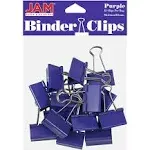 Jam Paper Binder Clips, Medium 32mm, Purple, 15/Pack