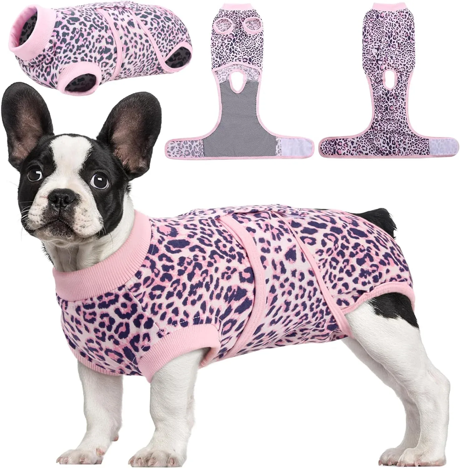 Kuoser Dog Surgical Recovery Suit, Recovery Suit for Female Male Dogs, Dog Onesie after Surgery, Pink, M