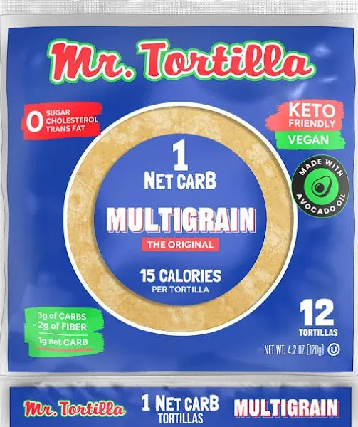 Mr. Tortilla Low Carb Keto Soft Taco Shells, Vegan Healthy Snacks &amp; Bread Altern