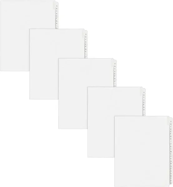 Avery A-Z Legal Exhibit Dividers for 3 Ring Binders, 25-Tab Sets, Allstate Style, 5 Binder Divider Sets (31700)