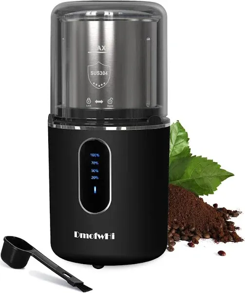 Cordless Coffee Grinder Electric, Dmofwhi USB Rechargeable Coffee Bean Grinder w