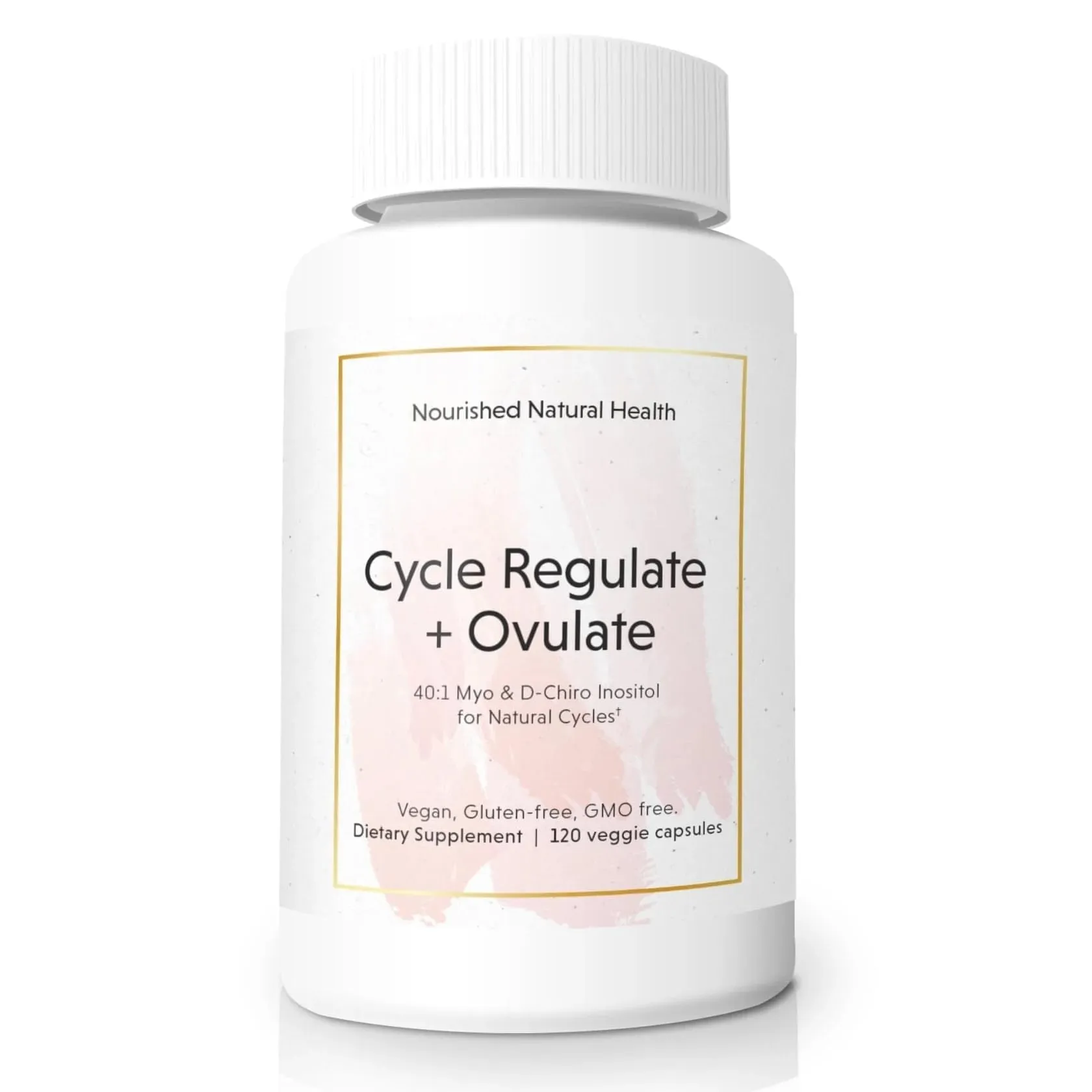 Nourished Cycle Regulate + Ovulate Myo + D-Chiro Inositol - 40:1 Ratio to Support PCOS - Supplement for Women with Fertility, Skin Health, or Menstrual Cycle Symptoms (1 Bottle)