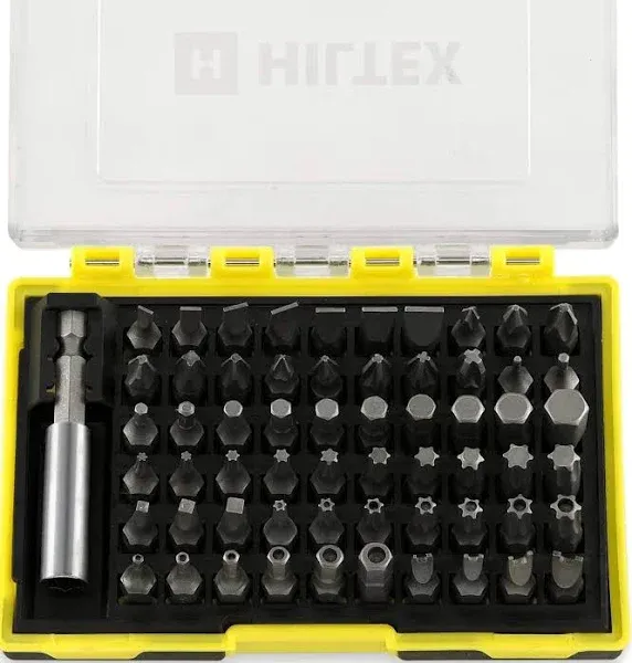 Hiltex 10060 Security Bit Set with Magnetic Extension Adapter, 61 Piece | 1/4-Inch Hex Shank | CR-V Steel