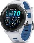 Garmin | Forerunner 265 Whitestone/Tidal Blue Silicone Band Smartwatch, 46mm | Realry