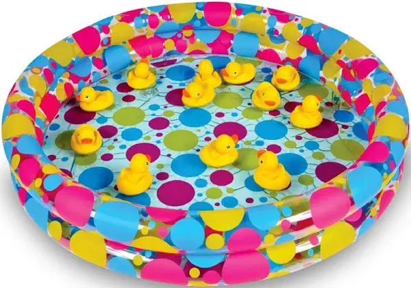 ArtCreativity Duck Pond Pool Inflate 3ft x 6 inch Inflatable Pool for Carnival Games Ducks Memory Matching Games and Outdoor