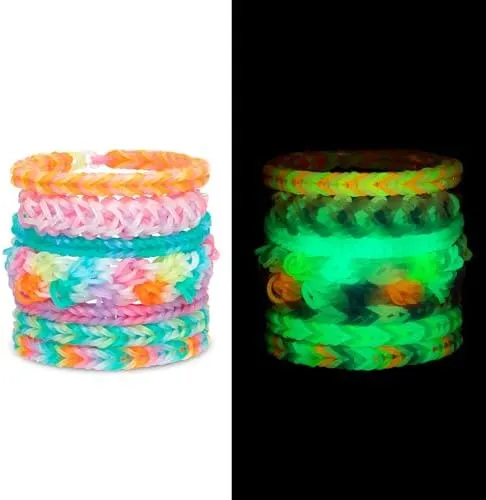 Rainbow Loom: Treasure Box - Glow-in-The-Dark Edition - DIY Bands Jewelry Kit, 7000 Glow Rubber Bands, 2 Happy Looms, Ages 7+