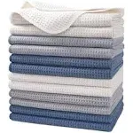 Ultra Premium Microfiber Kitchen Dish Hand Towel Waffle Weave, 8 Pack (16x28 ...