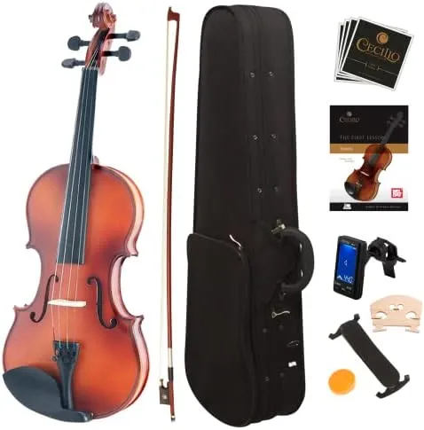 Mendini By Cecilio Violin 3/4 For Beginners Kids &amp; Adults w/Hard Case Rosin Bow