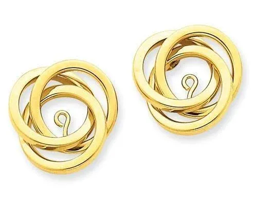 14K Yellow Gold Polished Love Knot Earrings Jackets