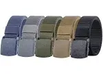 5 Pack Nylon Military Tactical Belt Webbing Canvas Outdoor Web Belt with Plas...