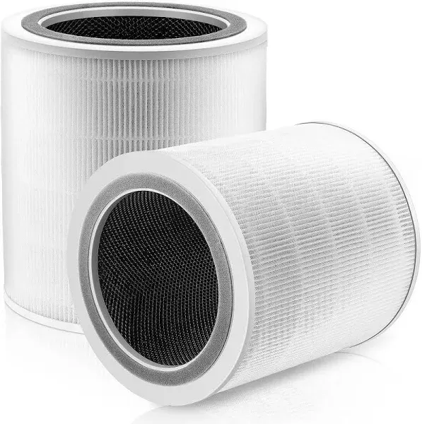 2-Pack Core 400s Replacement Filter for Levoit 400s Air Purifier, H13 True HEPA 360 Degree Filtration, Core 400s-rf, White