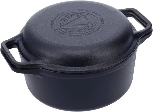  6-Quart Cast-Iron Combo Cooker, Combination Dutch Oven and Skillet, Made in 