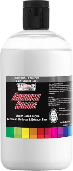 Airbrush Thinner &amp; Extender Base, Reducing Acrylic Airbrush Paint Colors 16 oz