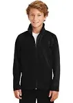 Sport Tek YST90 Youth Tricot Track Jacket - Black/Black - S