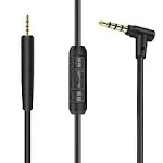 Replacement Audio Cable Cord for Bose QC25, Qc35, QuietComfort 25, QuietComfort 35, OE2,OE2i, On-Ear 2 Headphones Inline Mic/Remote Control – Black