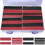 XHF 205 PCS Length 3.5" Black&Red 3:1 Waterproof Automotive Electrical Heat Shrink Tubing Assortment Kit Large Size Marine Grade Adhesive Lined Tube, Insulation Sealing